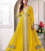 Arabic yellow wedding designer moroccan kaftan