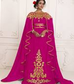 Pink and gold embroidery israeli dress islamic design kaftan takchita wedding party wear kaftan