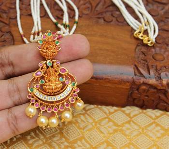 Lovely temple pendant with beads mala 2