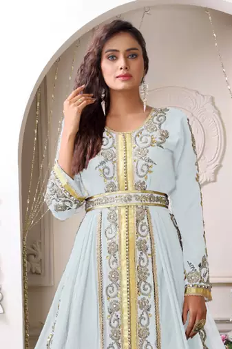 Arabic white wedding designer moroccan kaftan