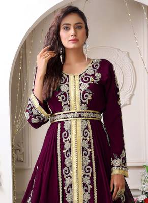 Arabic violet wedding designer moroccan kaftan 2