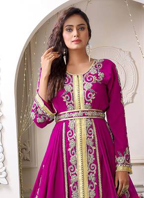 Arabic pink wedding designer moroccan kaftan 2