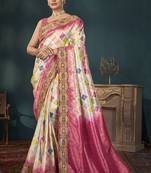 Desginer Stone Work Digital Printed Banarasi Trendy Saree For Women