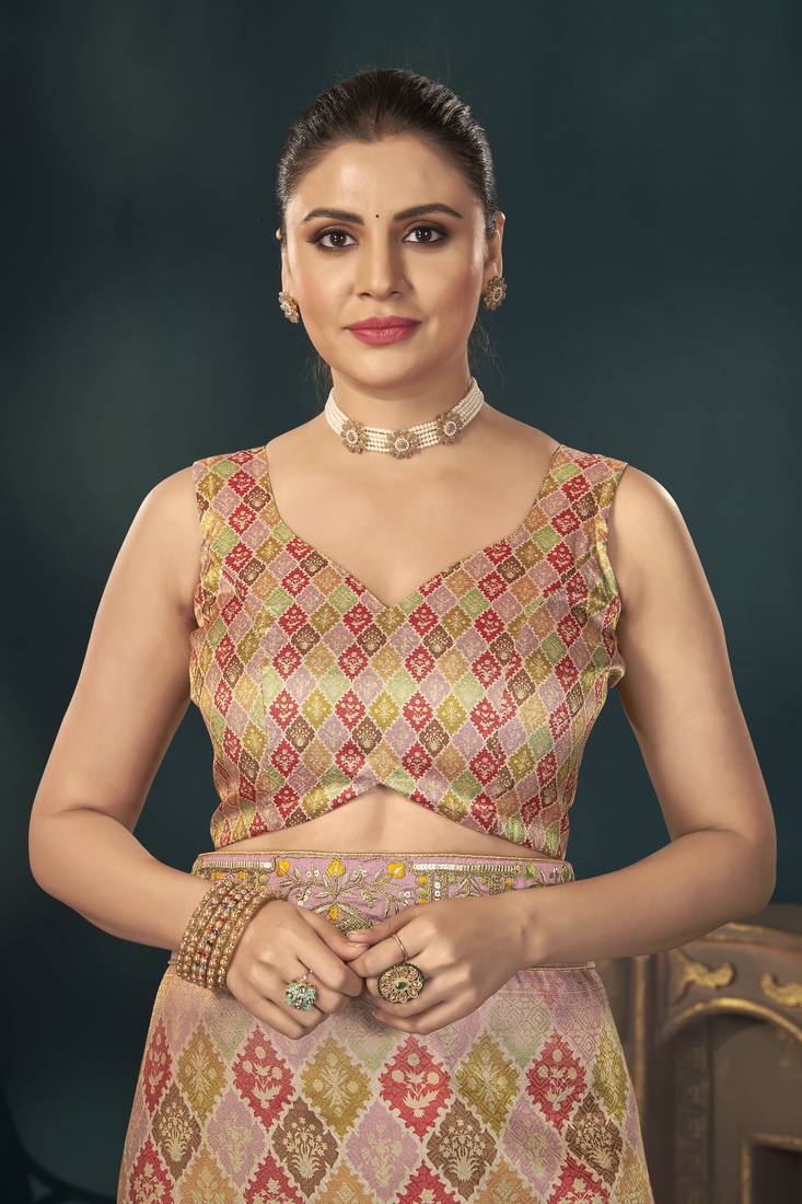 Desginer Stone Work Digital Printed Banarasi Trendy Saree For Women