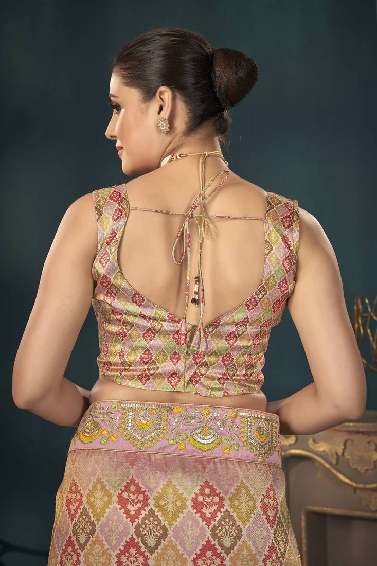 Desginer Stone Work Digital Printed Banarasi Trendy Saree For Women