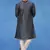 Plain art silk kurta grey with churidar traditional look