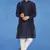 Plain art silk kurta blue with churidar traditional look