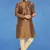 Plain art silk kurta beige with churidar traditional look