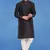 Plain art silk kurta black with churidar traditional look