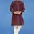 Plain art silk kurta brown with churidar traditional look
