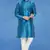 Plain art silk kurta blue with churidar traditional look
