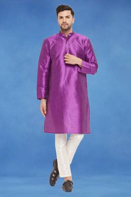 Plain art silk kurta pink with churidar traditional look 1