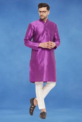 Plain art silk kurta pink with churidar traditional look 2