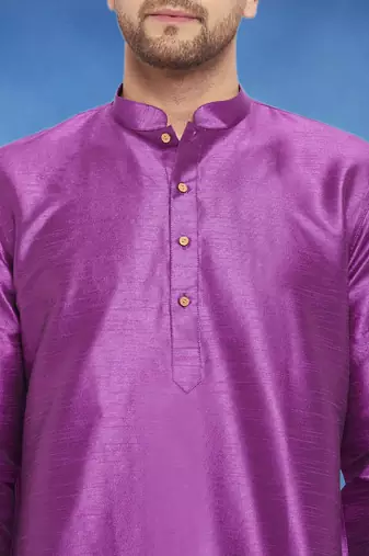Plain art silk kurta pink with churidar traditional look