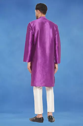 Plain art silk kurta pink with churidar traditional look