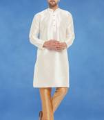 Plain art silk kurta white with churidar traditional look