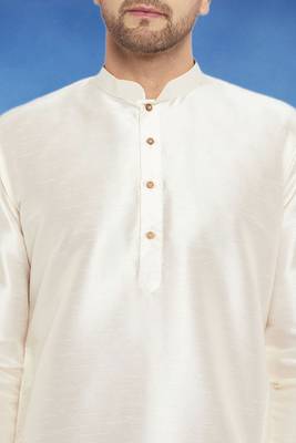 Plain art silk kurta white with churidar traditional look 3