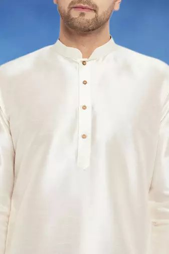 Plain art silk kurta white with churidar traditional look