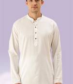 White plain cotton short kurta with churidar traditional look