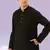 Black plain cotton short kurta with churidar traditional look