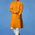 Orange embroidered art silk kurta churidar traditional look