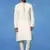White embroidered cotton kurta pajama with churidar traditional look