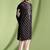 Black embroidered art silk kurta pajama with churidar traditional look