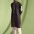 Black embroidered art silk kurta pajama with churidar traditional look