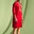 Red embroidered art silk kurta pajama with churidar traditional look