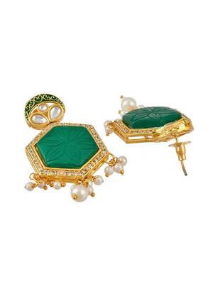 Engraved green choker jewellery set 4