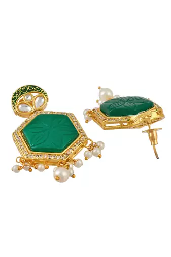 Engraved green choker jewellery set