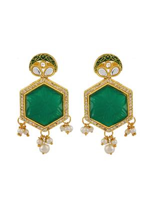 Engraved green choker jewellery set 5
