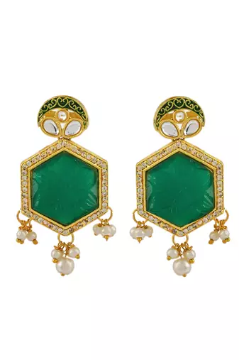 Engraved green choker jewellery set