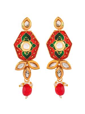 Rajputi kundan gold plated meenakari choker jewelry set 4