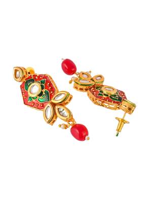 Rajputi kundan gold plated meenakari choker jewelry set 5