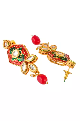 Rajputi kundan gold plated meenakari choker jewelry set