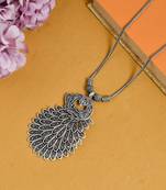 Peacock feather necklace
