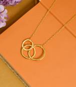 Borromean trinity triquetra circle pendant chain
