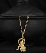 Gold plated laddu gopal kanha pendant chain