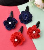Set of 2 red & blue tic tac hair clip