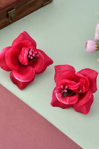 Blossom pink rose hair clip
