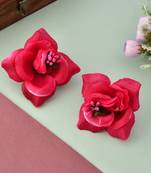 Blossom pink rose hair clip