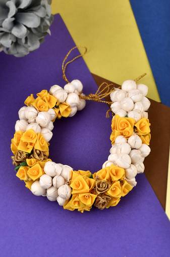 Women yellow floral hair accessory set