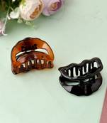 Set of 2 brown & black claw clips