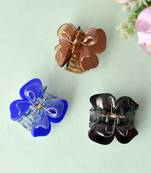 Set of 3 multi colored claw clip