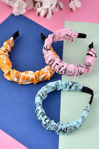 Set of 3 printed multi colored hairband