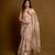 Golden ecru floral play organza saree with blouse