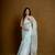 Sea green floral play organza saree with blouse