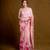 Light pink floral cascade georgette saree with blouse