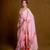 Light pink floral cascade georgette saree with blouse